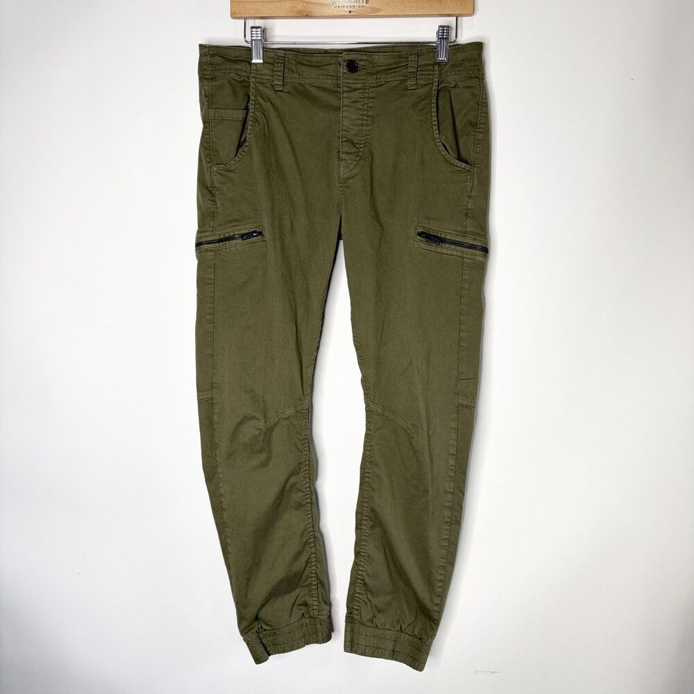 Jack & Jones Anti Fit Olive Green Cargo Pants Jogger Pockets Gusseted Men 31 32